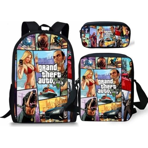 New Hot Games GTA 5 Print Schoolbag Personalized Pattern Book Bags Teenagers School Backpack Custom Child Mochila