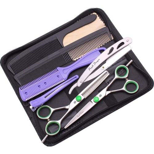 Scissors Set for Hairdressers 5.5" 6.0" 7.0" Purple Dragon Japan Steel Beauty Thinning Shears Barber Hair Cutting Scissors 1121