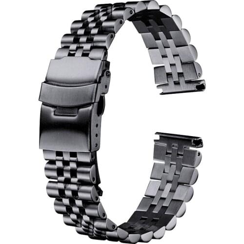 Stainless Steel Watch Bracelet Strap 18mm 19mm 20mm 21mm 22mm 24mm 26mm Women Men Silver Solid Metal Watch Band Strap Accessorie