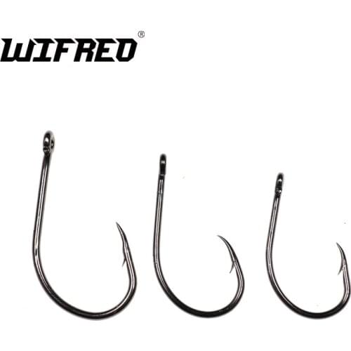 Wifreo 100PCS/Pack Saltwater & Fresh Water Fishing Hook Black Nickle Faultless Oshaughnessy Fishing Hooks Multiple Sizes
