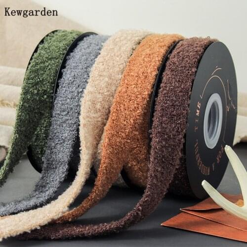 Kewgarden 1" 25mm Plush Coral Ribbon Handmade Tape DIY Hair Bow Sewing Accessories Packing Riband 5 Yards