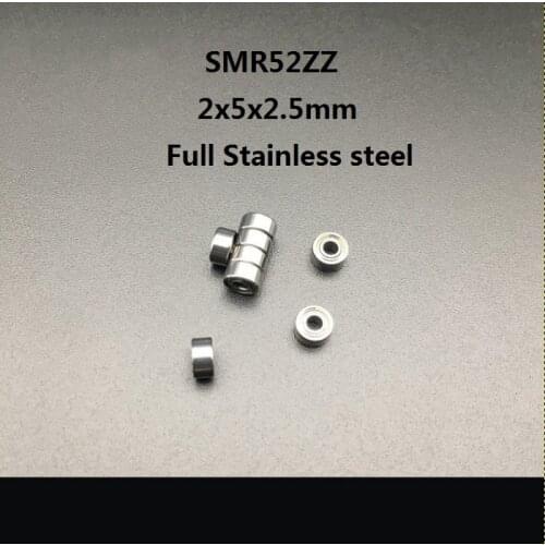 50pcs/lot SMR52ZZ SMR52 ZZ Stainless steel ball bearing 2x5x2.5 mm Shielded Deep Groove Ball Bearing 2*5*2.5mm