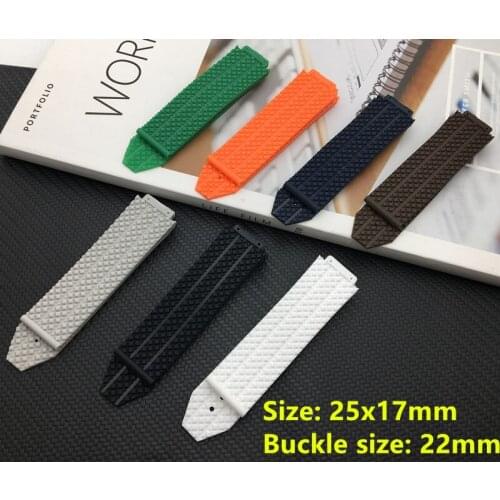 Natrue Silicone Rubber watch band 25*17mm For Hublot strap for BIG BANG authentic Watchband logo stainless buckle tools Orange