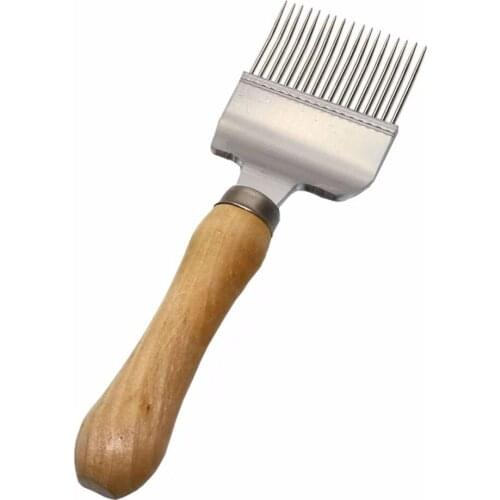 1 Pcs Beekeeping Tool 17-Pin European Cut Cork Wooden Handle Needle Type Honey Knife