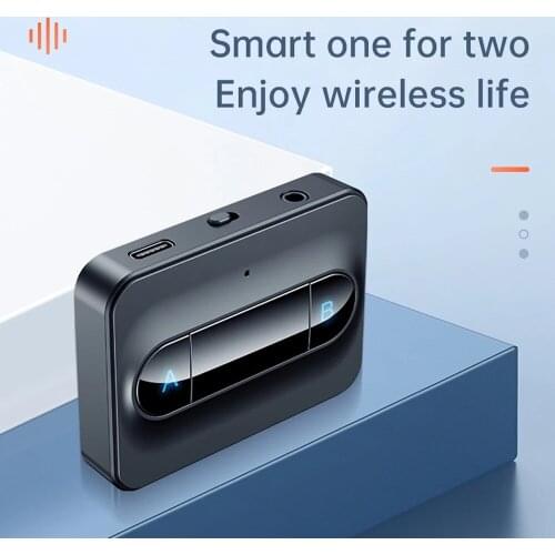 2 in1 Bluetooth 5.0 Audio Transmitter Receiver 3.5mm AUX Jack USB Dongle Music Wireless Adapter For Car PC TV Headphones