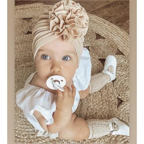 2020 Hair Bands for Kids Baby Infant Beanie Caps Corn Flowers turban soft Hat Children Headdress India round Princess Cap