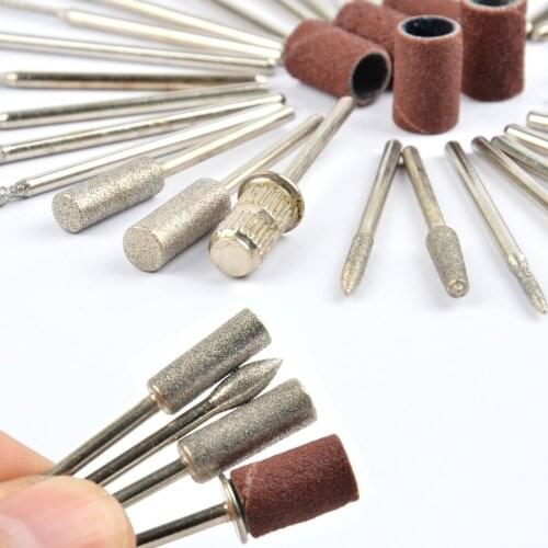36pcs Diamond Nail Drill Bit Set for Electric Manicure Rotary Pedicure Milling Cutters Gel Cleaner Nail Tools Accessories
