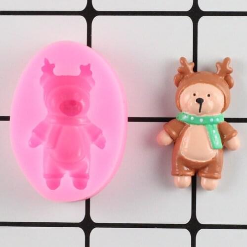 3D Bear Silicone Mold DIY Party Cupcake Topper Fondant Cake Decorating Tools Candy Clay Resin Chocolate Kitchen Baking Moulds