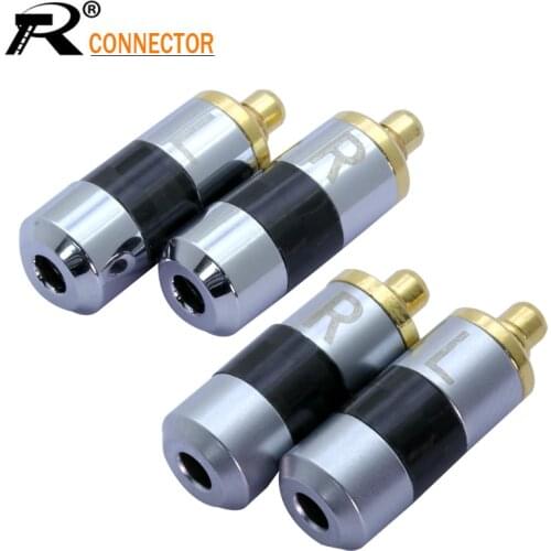 4pcs Jack L/R MMCX Earphone Pin Plug For Shure ED5 SE535 Gold Plated Connector with 2mm wire hole