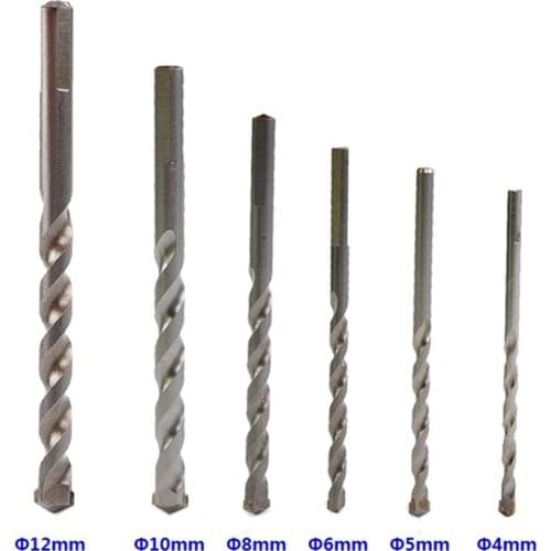 6 PCS HSS High Speed Steel Twist Drill Bit Set Diameter 4-12mm For Wood Plastic Metal