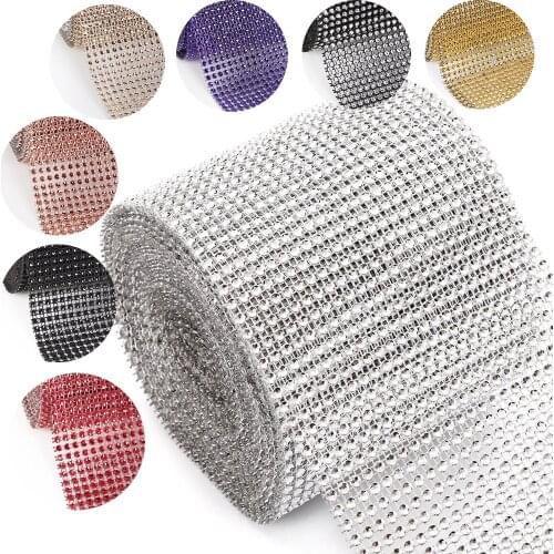 David accessories Rows Gold Silver Crystal Diamond Mesh Rhinestone Ribbon for Birthday Wedding DIY Decoration Cake Wrap,1Yc12751