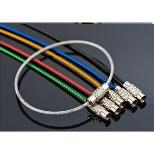 1pcs Stainless Steel Wire Keychain Cable Rope Key Holder Keyring 5 Colors Key Chain Rings Women Men Jewelry