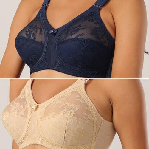 Womens Wireless Bra Non Wired Comfort Plus Size Full Cup Bra No Steel Ring No Sponge Sexy Lace Transparent Underwear