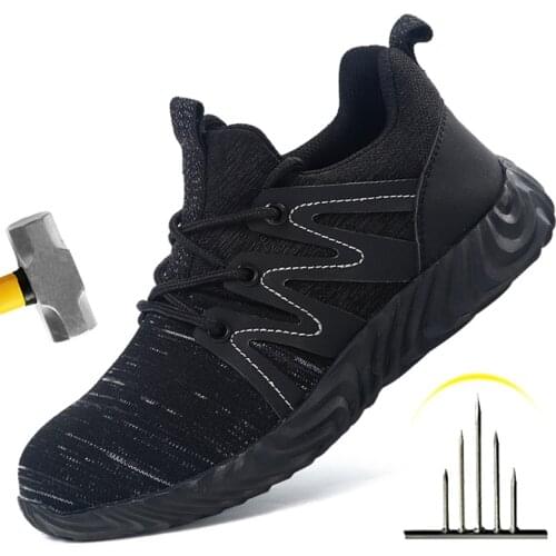 Breathable Safety Shoes Men Work Safety Boot Steel Toe Work Shoes Anti-puncture Work Sneakers Indestructible Shoes Safety Boots