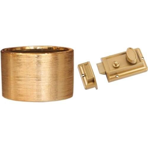 Ceramic Flower Vase Plating Gold Ceramic Vase Planting Flowers Pot & Zinc Cylinder Deadbolt Latch Lock