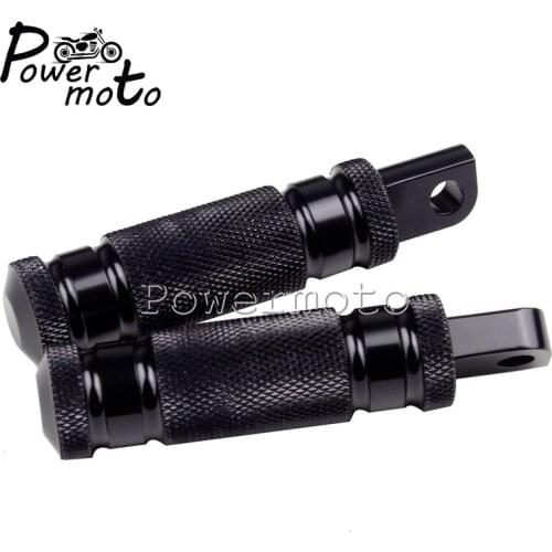 Motorcycle CNC Aluminum Black Passenger Rear Foot Pegs Footrest Pedals For Harley Touring Electra Glide Cafe Racer Bobber Custom