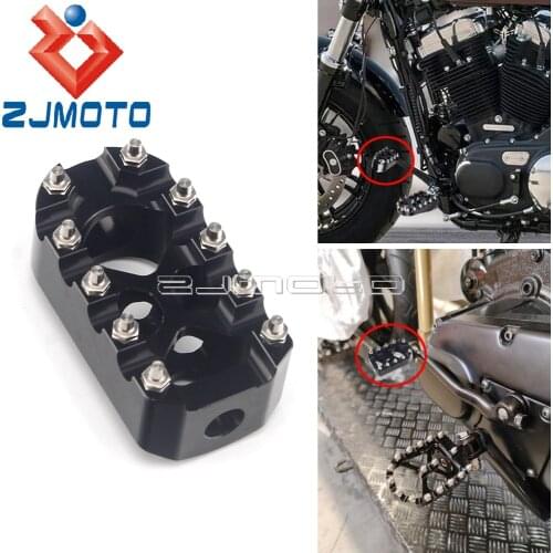 Motorcycle MX Shifter Peg Footrest Black Toe Brake Pedal For Harley Road Electra Wide Super Low Glide Softail Fat Bob FXBB FLHT