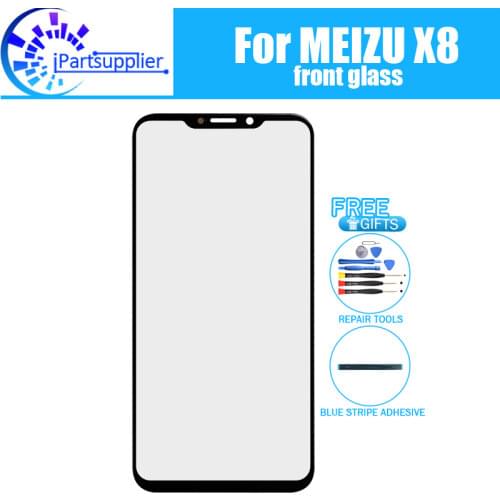 For Meizu X8 Front Glass Screen Lens 100% New Front Touch Screen Glass Outer Lens for Meizu X8 +Tools