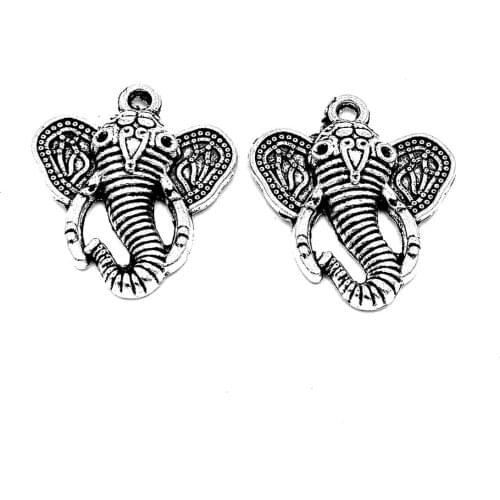 10pcs Elephants charms pendant 27x25mm antique silver ornament accessories jewelry making craft DIY base material