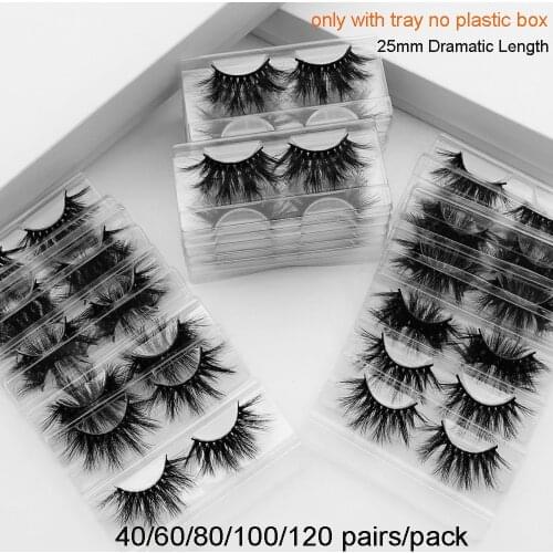 40/60/80/100/120 pairs/pack Visofree 25mm mink lashes bulk 5D eyelashes maquillaje faux cils false eyelashes lashes wholesale