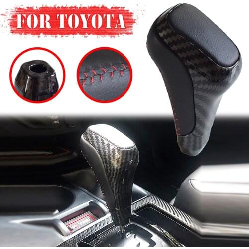 Car Styling For Toyota Fortuner 2015-2019 Carbon fiber AT Gear Shift Knob Stick Hand Ball