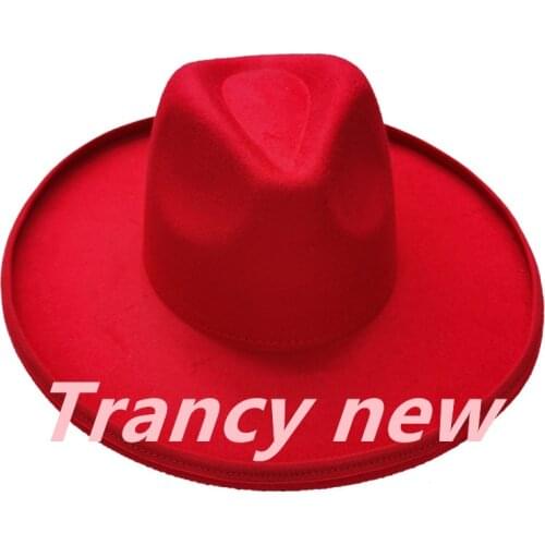 Rolled-edge fedora hat new adjustable unisex hat fedora felt hat autumn and winter wholesale jazz big red Panama кепка мужская