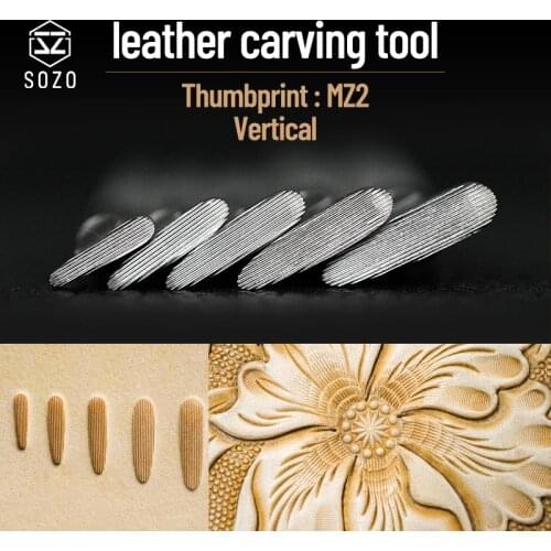 SOZO MZ2 Leather Work Stamping Tool Thumbprint Vertical In Sheridan Saddle Making Carving Stamps 304 Stainless Steel