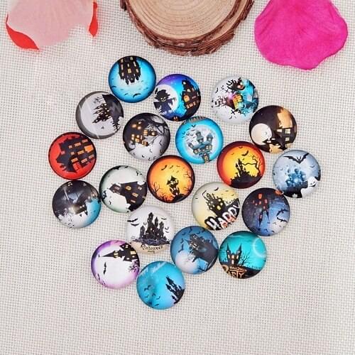 50PCS Mixed Halloween Alloy Metal Button Snap Jewelry Charm Fit For 18mm Snap Jewelry Button Bracelet&Necklace Jewelry