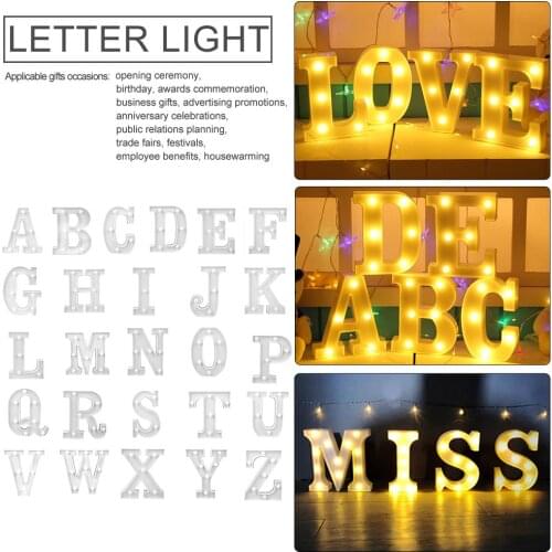 3D 26 Letter Alphabet LED Light Indoor Wall Hanging Night Lamp Bedroom Wedding Birthday Party Home Decoration Marquee Sign Lamp