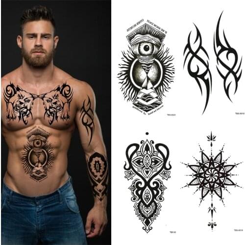 Tatouage Temporaire Fake Tattoos Men Women Sticker Totem Geometric Flash Tattoos Tattoo Chinese Dragon Anime Tattoos Temporary