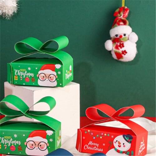 Merry Christmas Candy Boxes Korea Style Creative Santa Packaging Boxes Cartoon Christmas Gift Boxes Baking Cookie Small Paper