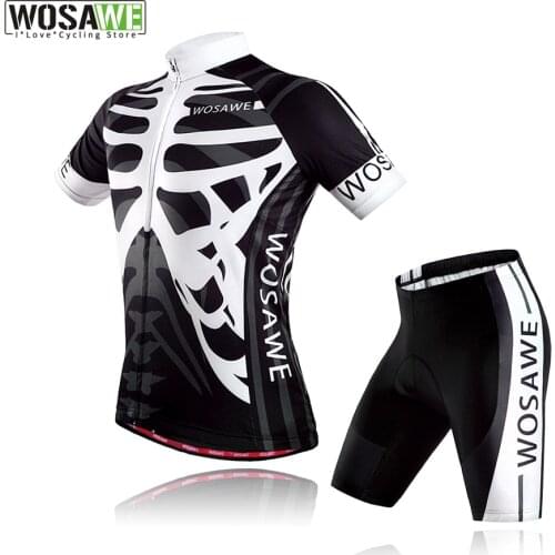 WOSAWE Pro Team MTB Men Summer Short Sleeve Short Bike Cycling Jersey Clothing Bicycle Triathlon Shirt Wear Clothes US Size