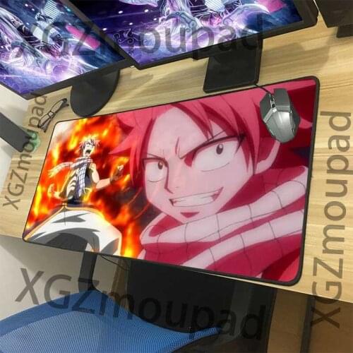 XGZ Anime Dragon HD Large Computer Desk Mat Black Lock Edge Fairy Tail Natsu Custom Mouse Pad Rubber Non-slip for Lol Csgo Gamer