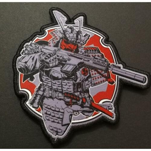 Hook And Loop Badge DIY Samurai Patch badges of japan clothing bags wallets Embroidery Patches Tactical Chapter sticker