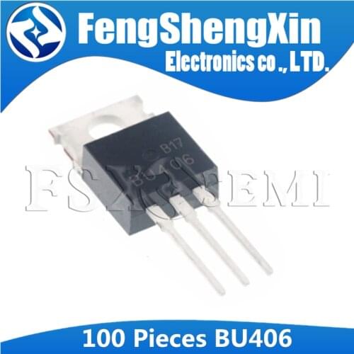 100pcs/lot New BU406 TO-220 SILICON NPN SWITCHING POWER TRANSISTORS