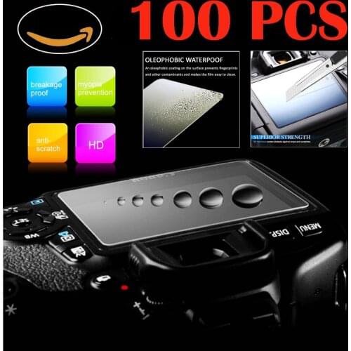 100PCS Tempered Glass Screen Protector Film For Nikon D3100 D3200 D3300 D3400 D7100 D7200 D800 D810 D850 D750 D5300 D5500 D5600