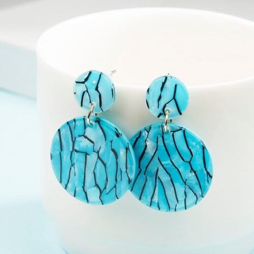 2021 Retro Round Geometric Drop Earrings Handmade Figurate Stud Earrings Fashion Jewelry Birthday Gift