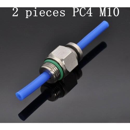 2pcs 304 SUS Stainless Steel Full Metal Straight Through Pneumatic Bowden Connector Fittings PC4 M10 for CR10 Ender3 3D Printer