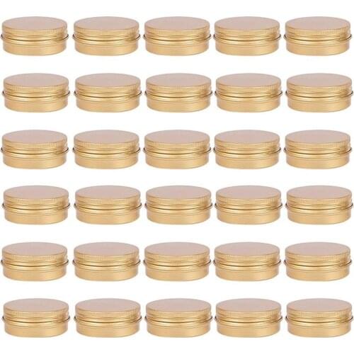 30 Pack 1 OZ Tin Cans Screw Top Round Aluminum Cans Screw Containers Tins with Lids- Great for Store Spices, Candies, Tea Or Gif