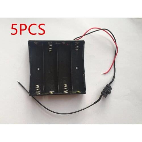 5PCS 3.7V 4x 18650 Battery Holder Lithium Battery Series Box With Wire Lead ON/OFF Switch For Soldering Connecting