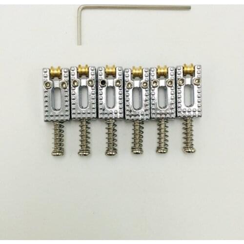 6pcs/set Roller Bridge Tremolo Saddles With 1 Wrench For Electric Guitar Silver