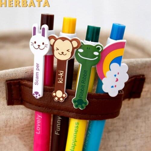 6 pcs/lot Child Rainbow pen Kid Bady Education Cartoon Ball Point Pen Student Learn Writting Pen School Suppliers CL-1005