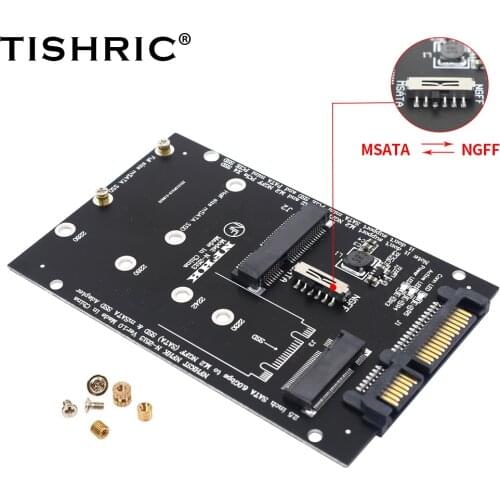 TISHRIC 2.5 inch SATA 6.0Gbps to M2 NGFF SATA MSATA SSD To 2.5” SATA3.0 Adapter Board Converter Card For PC Laptop
