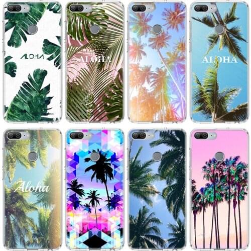 Green Venice Aloha Palms Printed Trees Case For Huawei Honor 10 9 20 Lite 9X 8X 8A Pro 7A 7X Y5 Y6 Y7 Y9 2019 V20 V30 Soft Phone