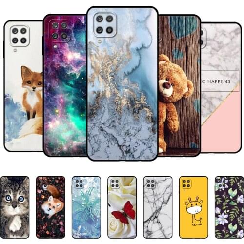 For Samsung A12 phone Case Soft Silicon Back Cover On Samsung Galaxy A12 GalaxyA12 A 12 SM-A125F a125 Bumper 6.5" black tpu case