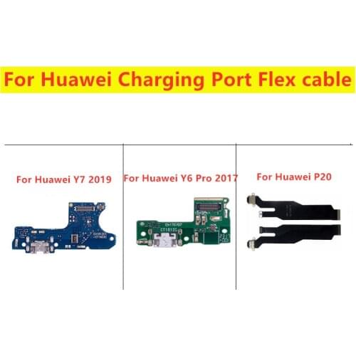 For HuaWei Y7 2019 Y6 Pro 2017 p20 USB Charge Dock Charging Port Connector Board Parts Flex Cable With Microphone