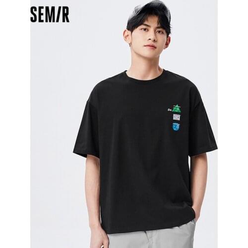 SEMIR Short Sleeve T-Shirts Men 2021 Summer New Trendy Brand Half Sleeve Boys Loose Japanese Patterned T Shirts