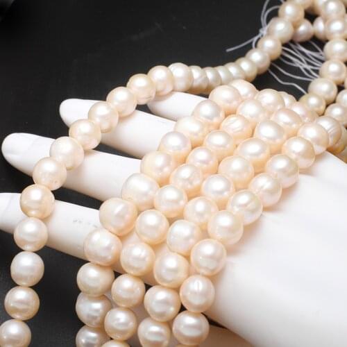 Grade A Round Freshwater Pearl Beads Pink Cultured Pearls 10-11mm Natural Beads Diy For Necklace Jewelry Finding 15 Inch Strand