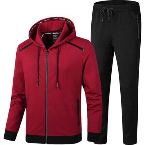 Men Casual 2 Piece Sport Tracksuit Pants Hoodie Jacket Activewear Oversize Set