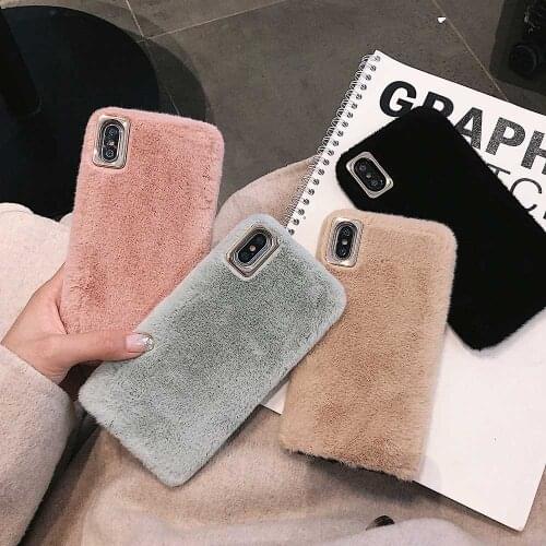 Girl Gifts For iphone 12 Mini 11 Pro Max SE Hairy Comfortable warm Phone Case For iPhone XS MAX XR 6 7 8 Plus Soft Phone Cover